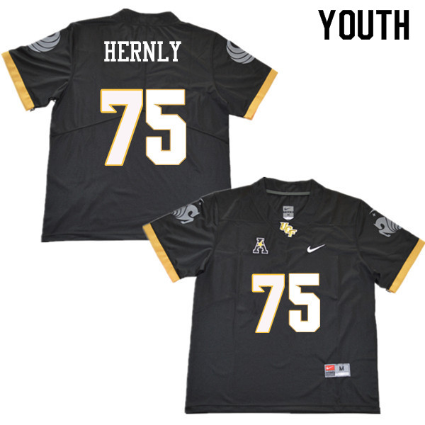 Youth #75 Tate Hernly UCF Knights College Football Jerseys Sale-Black